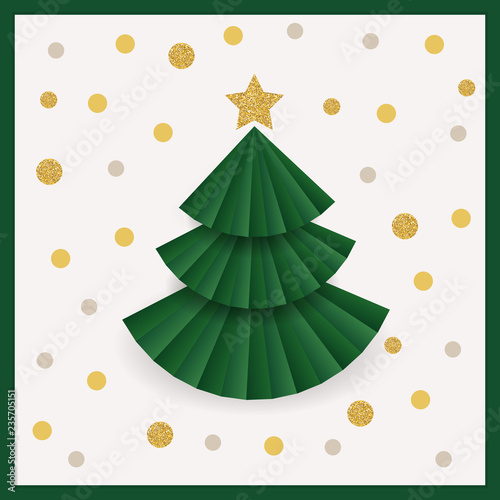 Abstract Christmas Tree Card Background Vector Illustration