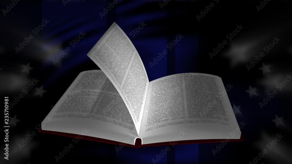 Buch blättern mit blauem Hintergrund Animation loopbar 6 sec.