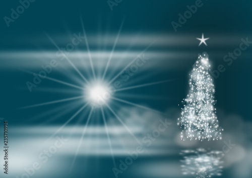 noël ,sapin dans la brume