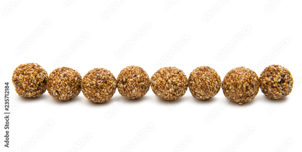 Roasted thala balls isolated Roasted thala balls isolated