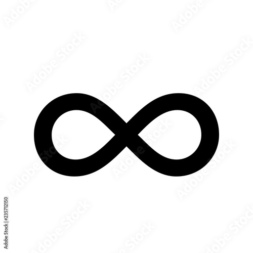 Infinity Symbol Outline Simple Illustration on White Background. EPS 10