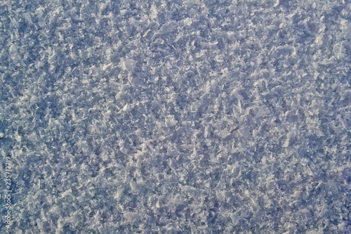 The texture of the snow surface 