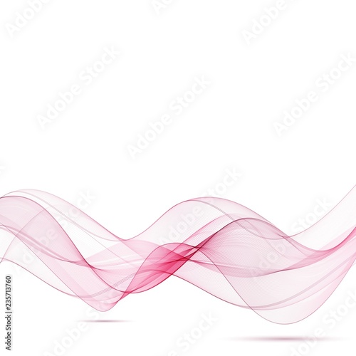 Vector Abstract color red wave design element. Red wavy line