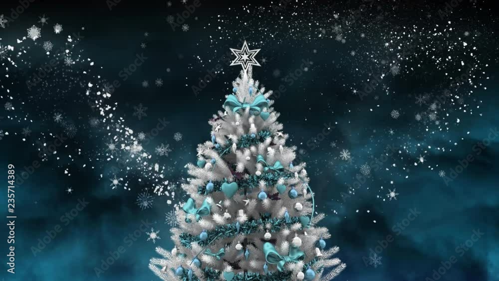 Christmas tree and night starry sky