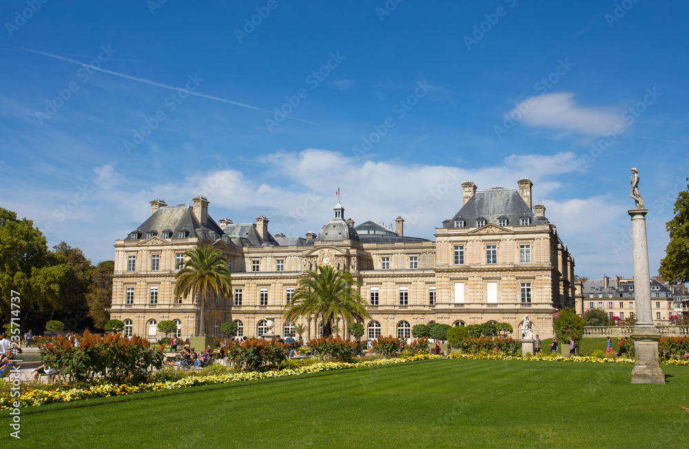 PARIS, FRANCE, SEPTEMBER 9, 2018 - Palace of Luxembourg Gardens, Paris, France