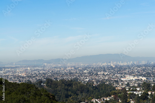 panoramic view of the Oakland and San Francisco