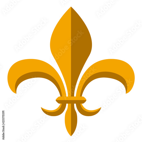 Golden fleur de lys symbol. Vector illustration design