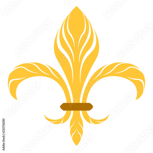 Golden fleur de lys symbol. Vector illustration design