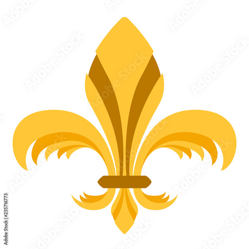 Golden fleur de lys symbol. Vector illustration design