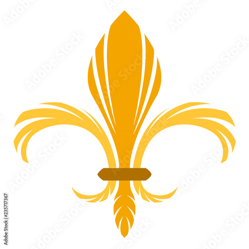 Golden fleur de lys symbol. Vector illustration design