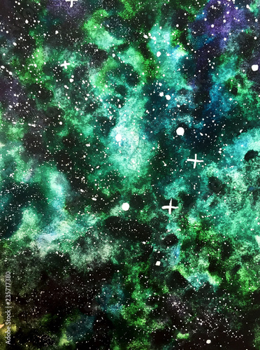 green abstract galaxy  background