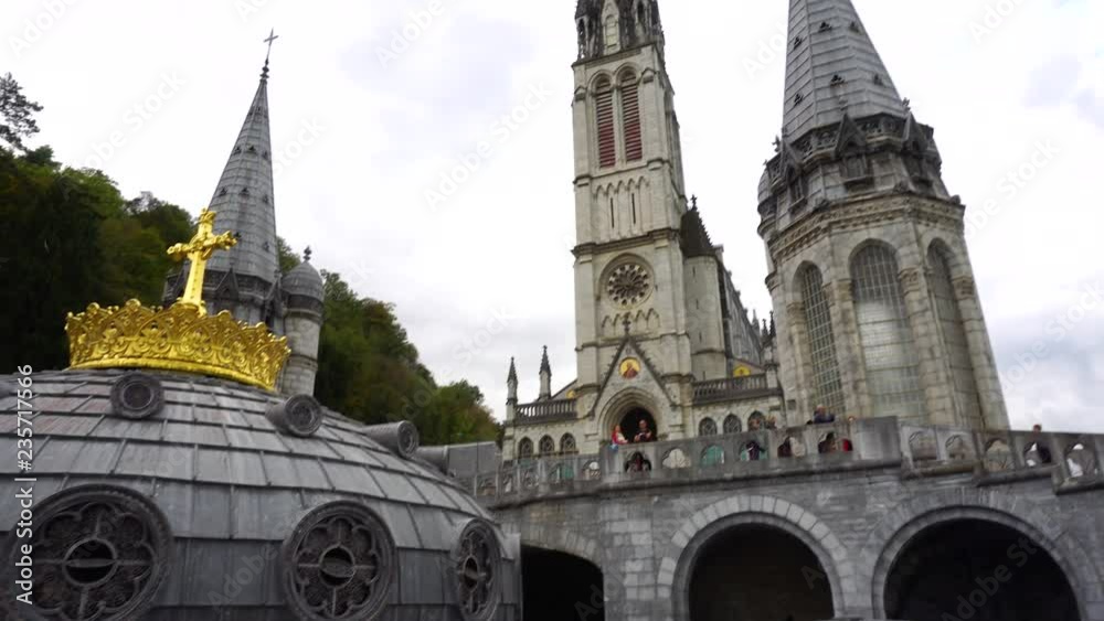 The city of Sanctuary is one of the most important pilgrimage centers in Europe. Lourdes, France.16.10. 2018 The city of Sanctuary is one of the most important pilgrimage centers in Europe. Lourdes, France.16.10. 2018