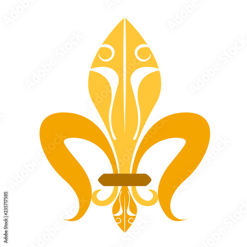 Golden fleur de lys symbol. Vector illustration design