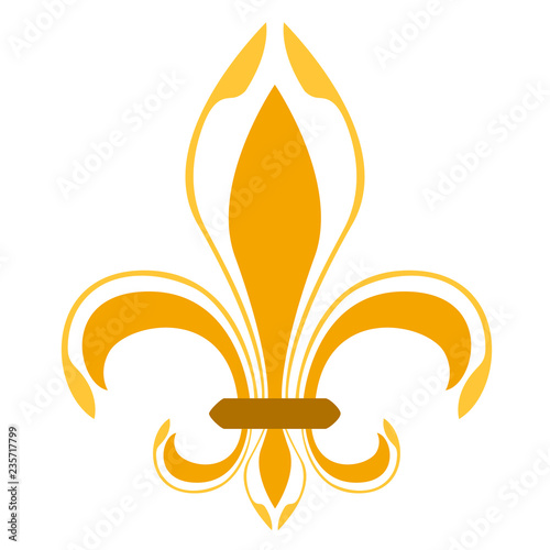 Golden fleur de lys symbol. Vector illustration design