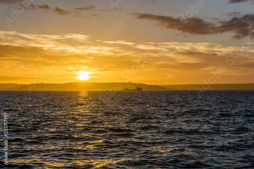 Golden Sunset And Crane Vessel 4