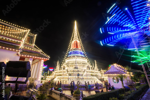 Beautiful lighting at Phra Samut Chedi  Samut Prakan  Thailand.