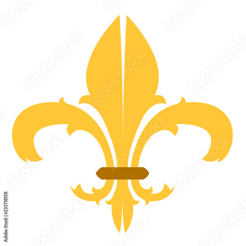 Golden fleur de lys symbol. Vector illustration design