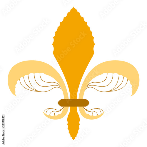 Golden fleur de lys symbol. Vector illustration design