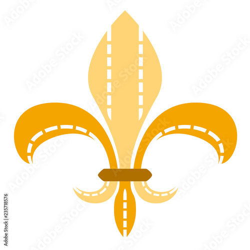 Golden fleur de lys symbol. Vector illustration design