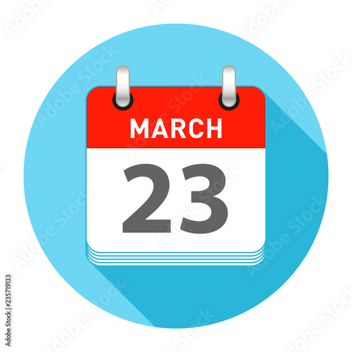 March 23 Single Day Calendar Style
