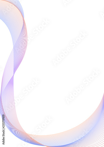 pastel orange purple curve abstract background, line wave layer backdrop, simple technology template, vector illustration