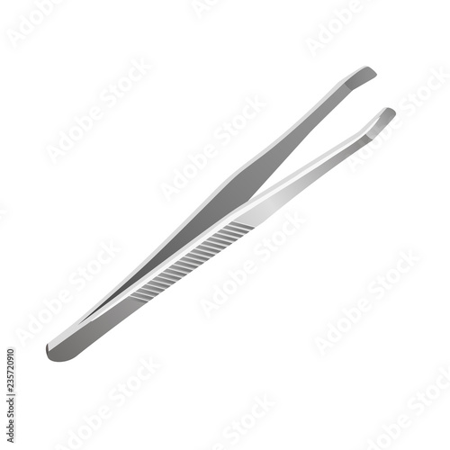 Vector isolated illustration of realistic eyebrow tweezers.