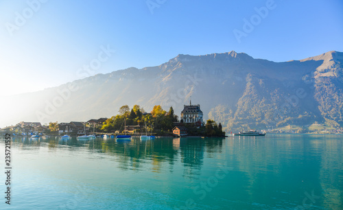 Beautiful scenery of Lake Brienz, Switzerland photo