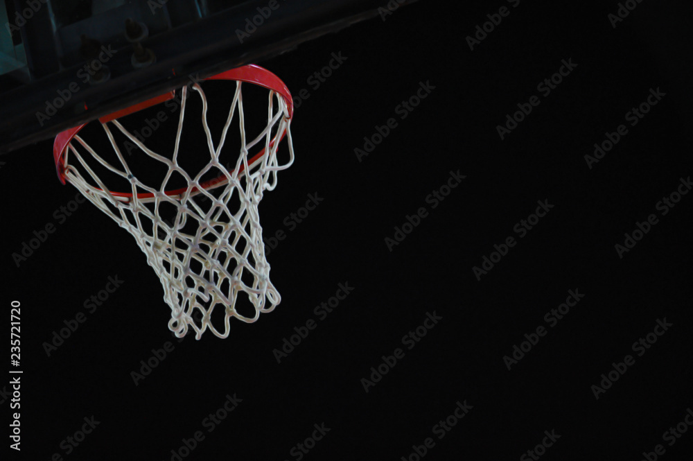 basketball hoop on black background
