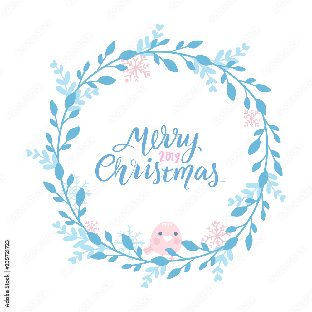 Merry Christmas and Happy New Year vector card. Holidays frame with leaves and branches. Merry Christmas and Happy New Year vector card. Holidays frame with leaves and branches.
