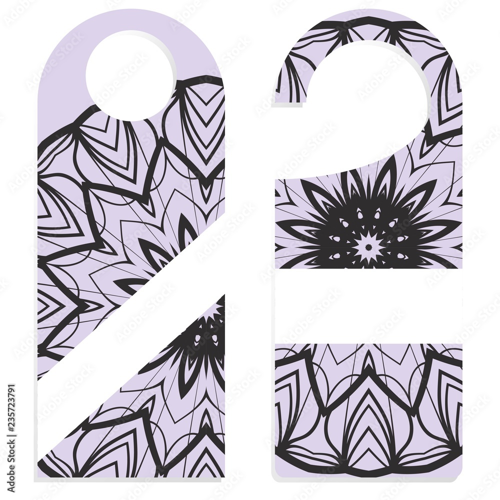 Fototapeta premium Hanger badge.Vector Illustration with floral mandala decoration