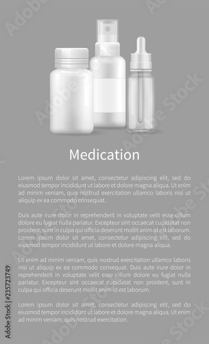 Medication Poster Realistic Bottles Ear Eye Drops