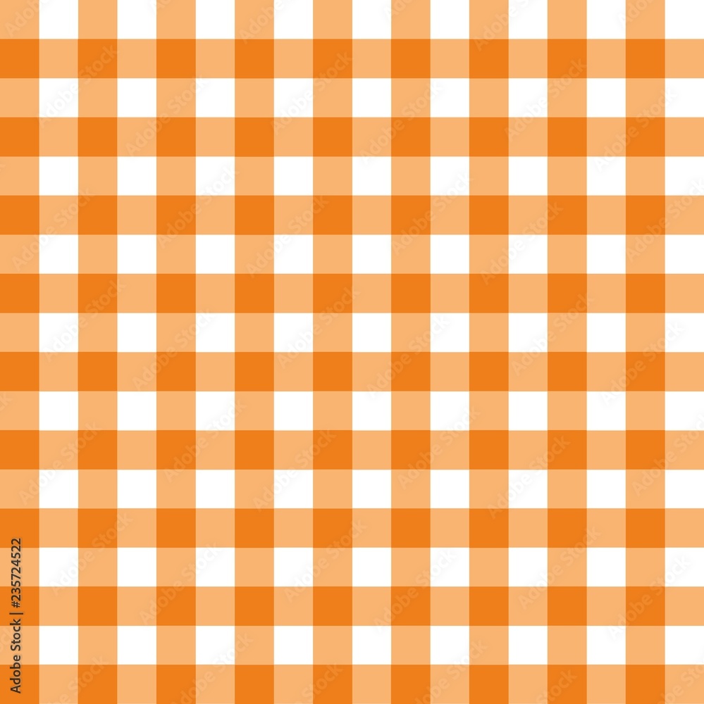 Orange tablecloth pattern. Seamless checkered Orange tablecloth pattern. Seamless checkered