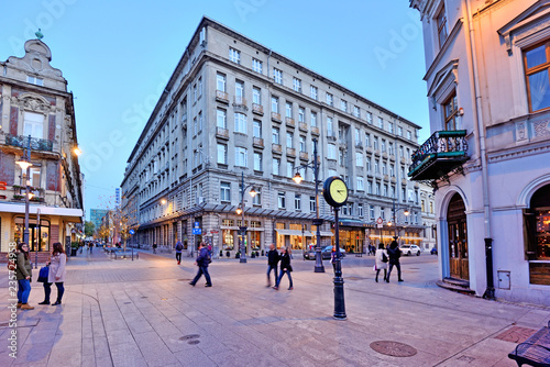 Łódź, Poland - Piotrkowska street. 