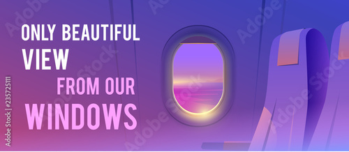 View from airplane. Airline passenger. Vacation destinations.