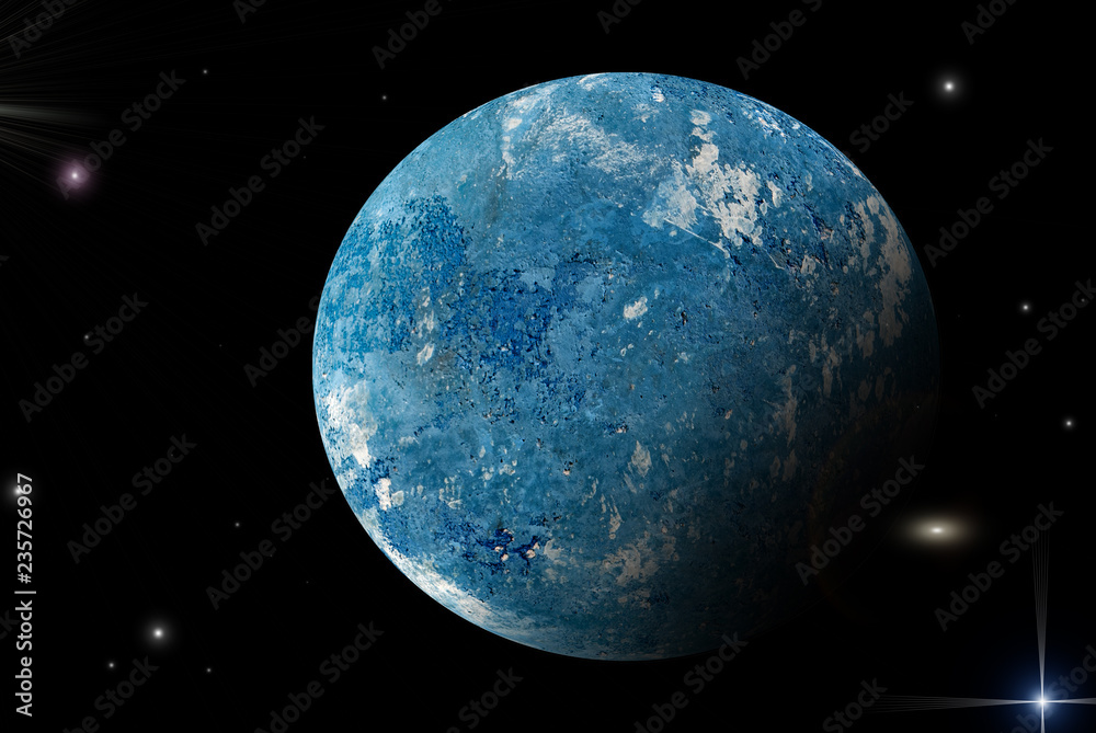 unknown planet against a starry sky