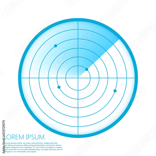 Radar screen icon. Vector illustration isolated on white background
