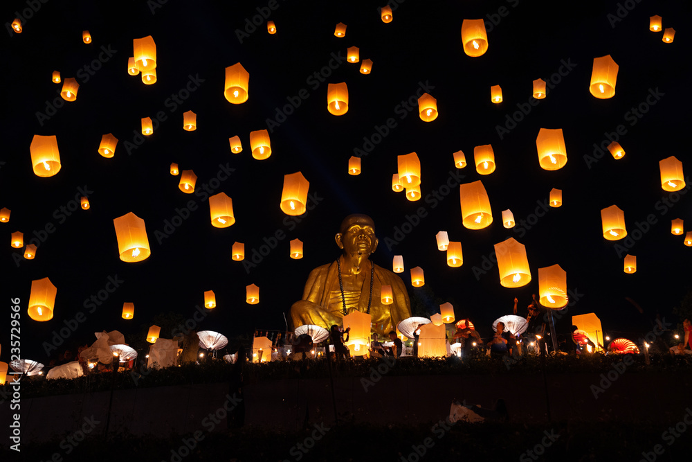 Floating lantern festival, Yi Peng in Chiang mai, Thailand