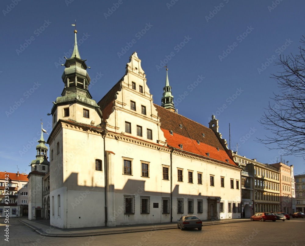 City hall in Brzeg. Opole voivodeship. Poland