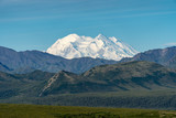 Clear unobstructed view of Mt Denali  -  (Mt McKinley) in Denali National Park. Completely clear view, sunny day in Alaska