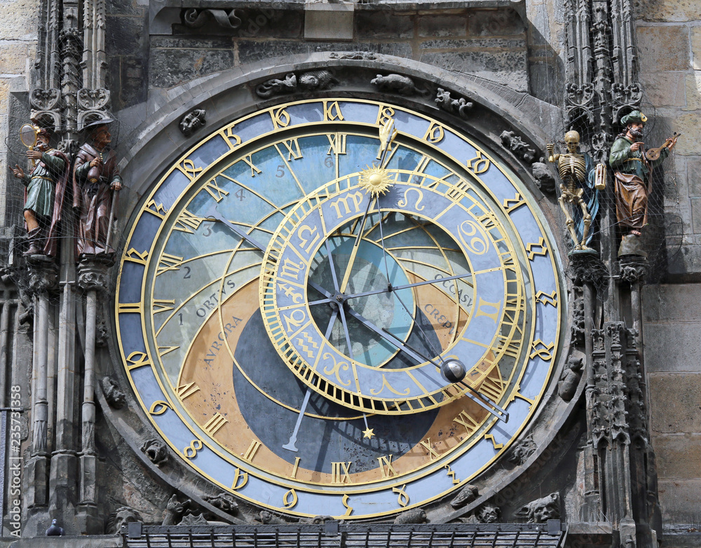 Obraz premium Prague Astronomical Clock is an old clock in Prague Czech Repu