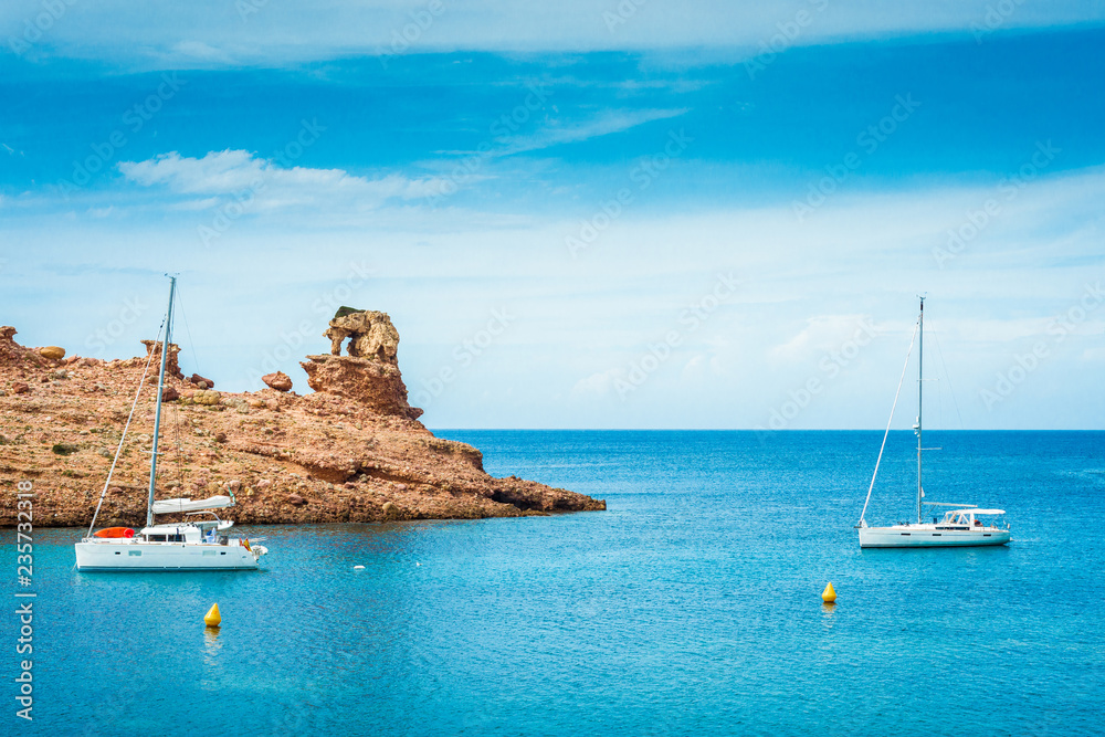 Cala Morell Creek in Minorca, Spain.