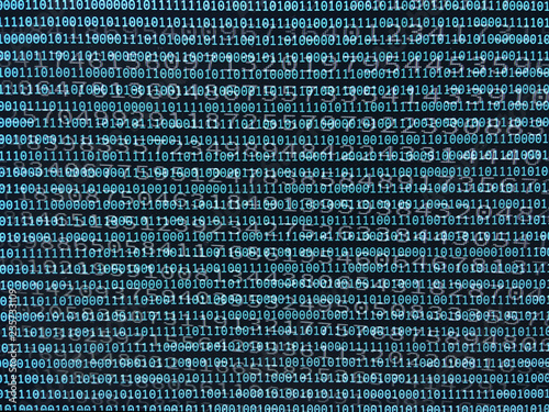 Data stream built of binary numbers
