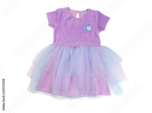 Purple baby dress elegant. Isolate on white