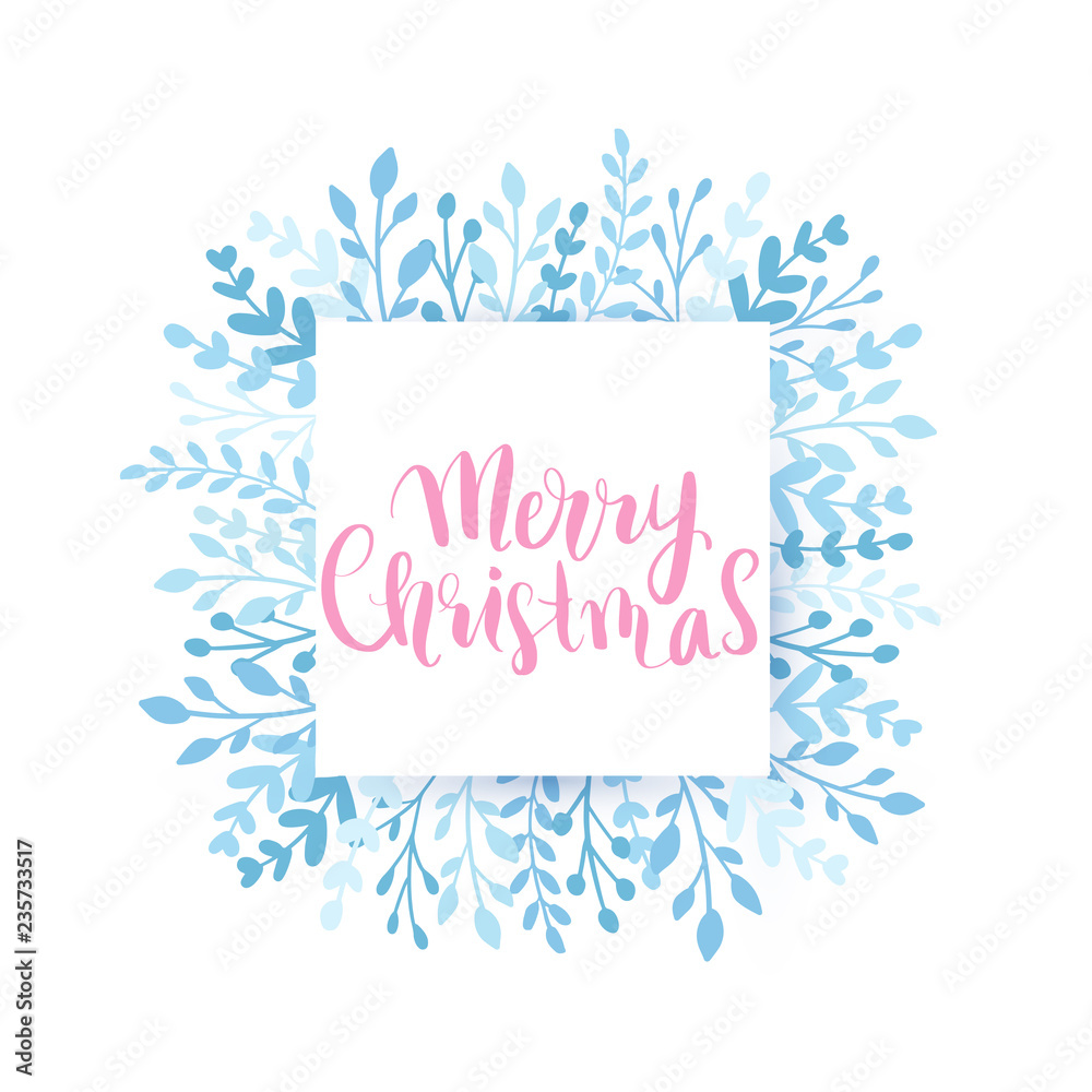 Merry Christmas and Happy New Year vector card. Holidays frame Merry Christmas and Happy New Year vector card. Holidays frame