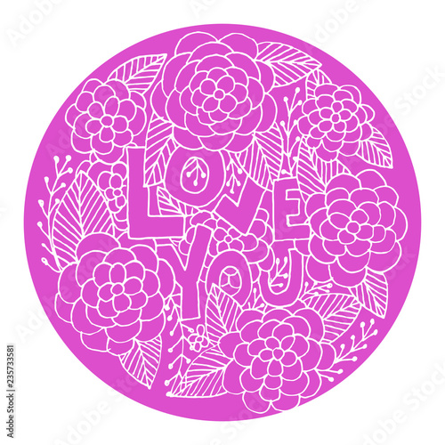 Love You. Hand lettering.