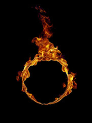 Burning ring in black