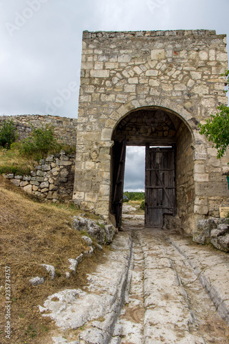 view of the ancient gate in the old city in the Crimea