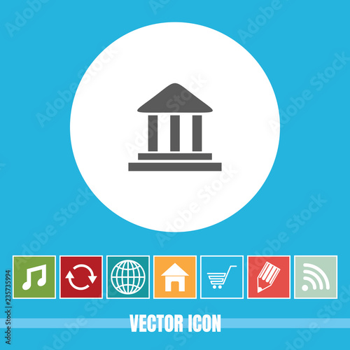 Fototapeta Naklejka Na Ścianę i Meble -  very Useful Vector Icon Of Bank with Bonus Icons Very Useful For Mobile App, Software & Web