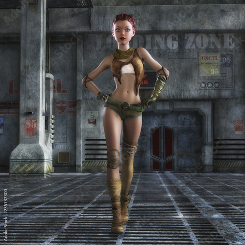 3D Illustration of a Fantasy Female