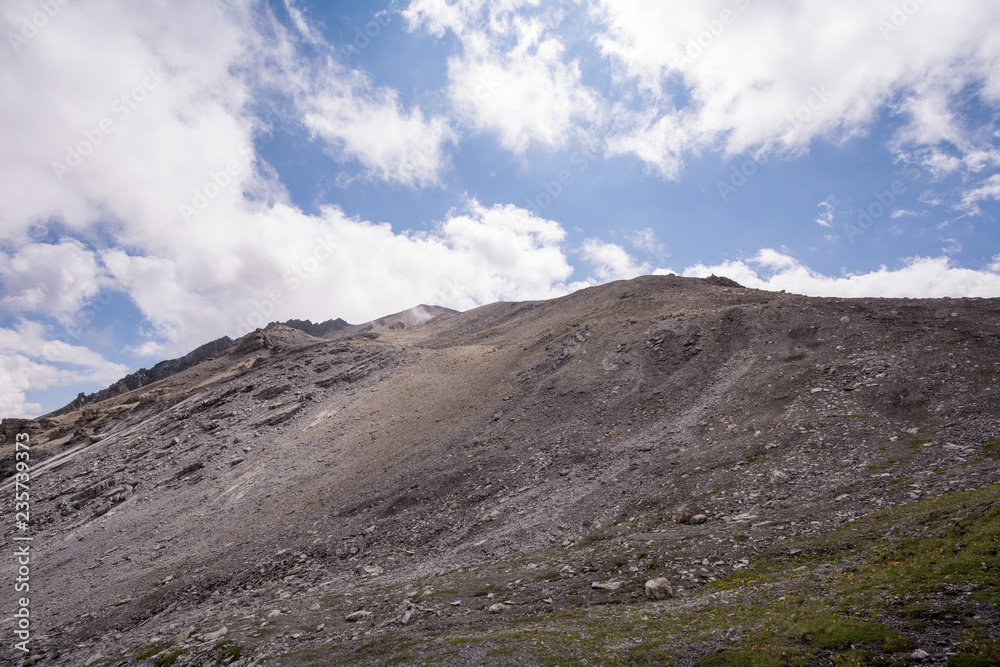Besteigung des Piz Daint vom Ofenpass, vorbei am Il Jalet über den Westgrad auf den Gipfel (2968m) und zurück. Blick in Richtung Gipfel des Piz Daint.